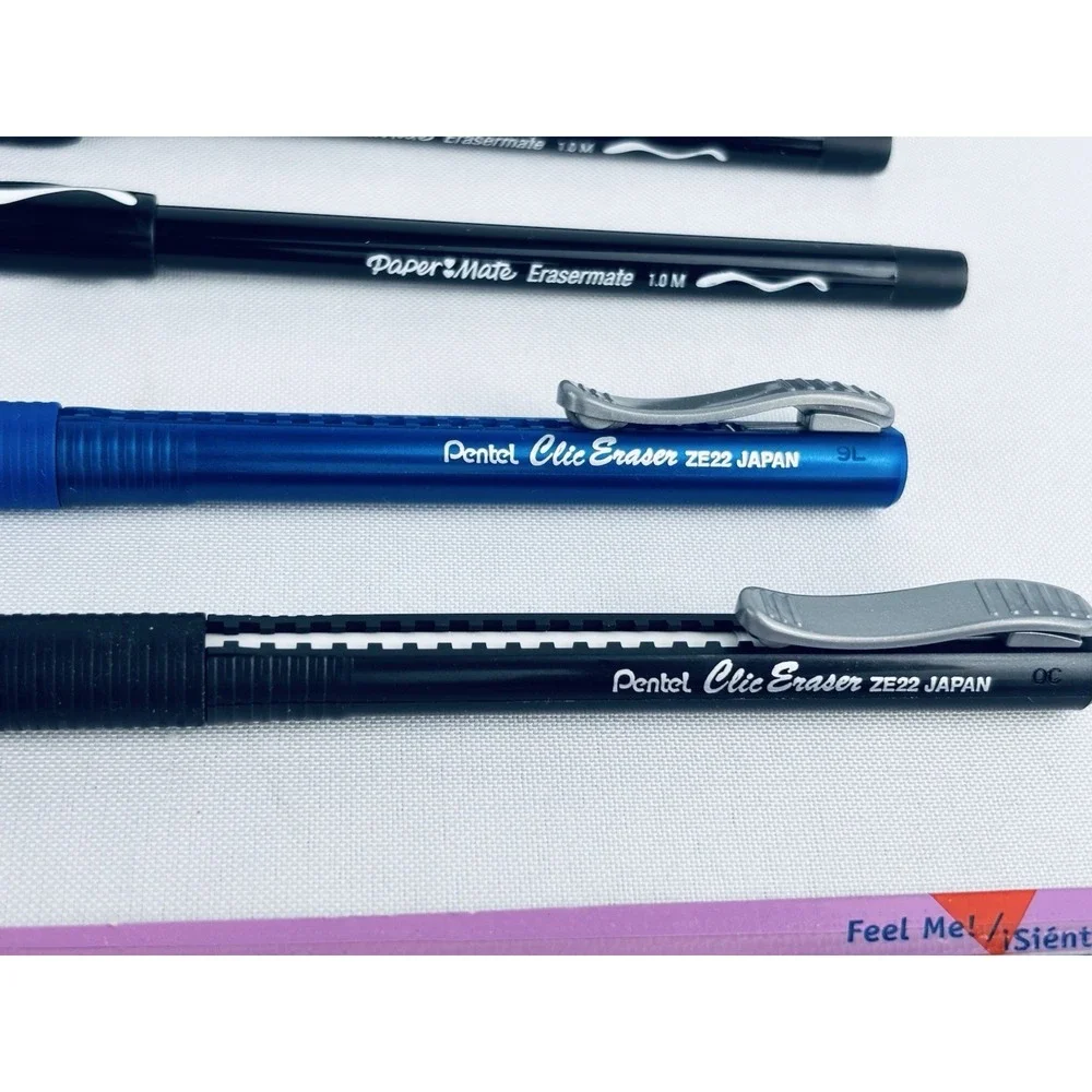 Mixed Lot Mechanical Pencil Pens Retractable Erasers Pilot Pentel Paper-Mate Vtg